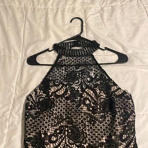 Black and Nude Lace Midi Dress (new without tags) never worn